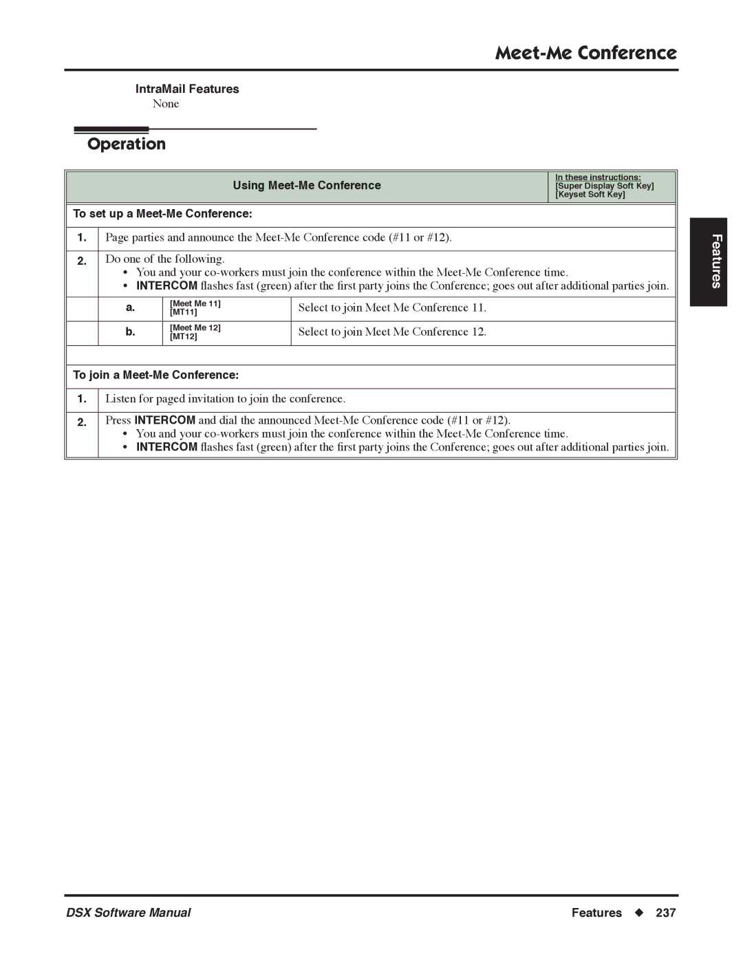 NEC P, N 1093100 software manual To set up a Meet-Me Conference, To join a Meet-Me Conference 