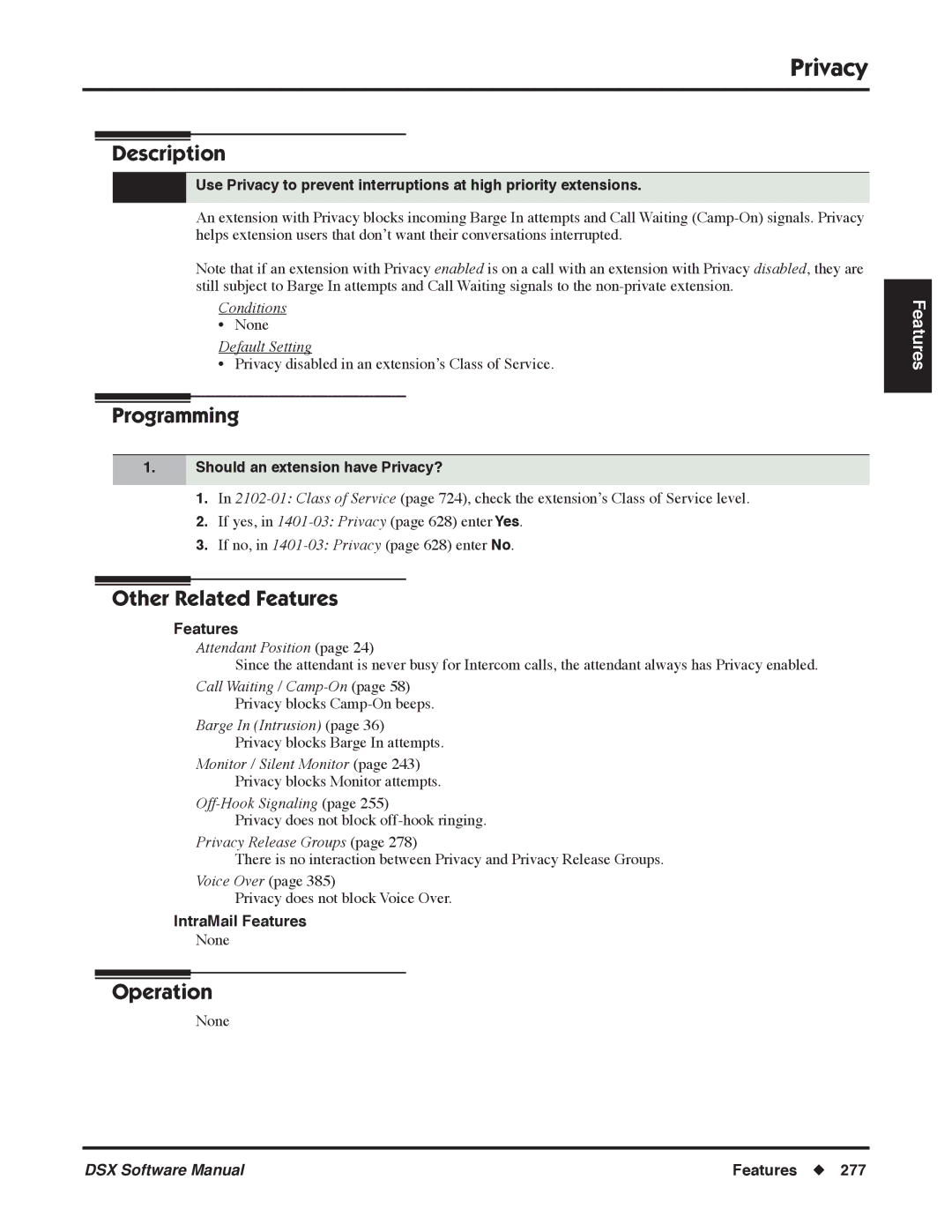 NEC N 1093100 software manual Should an extension have Privacy? 