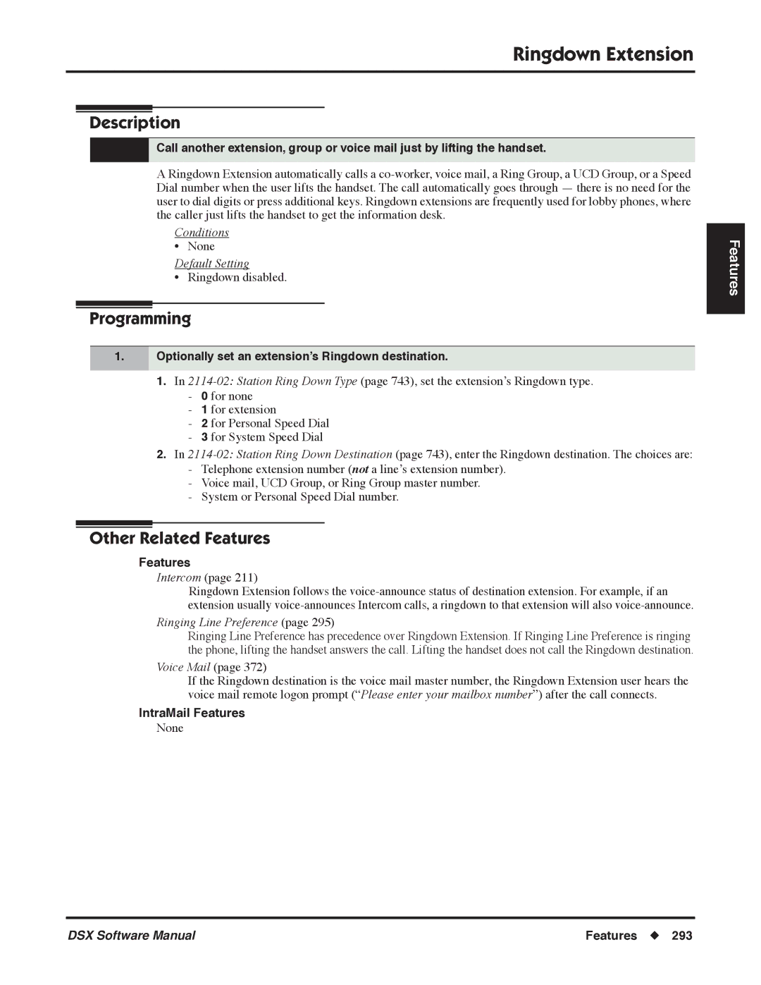 NEC P, N 1093100 software manual Ringdown Extension, Optionally set an extension’s Ringdown destination 