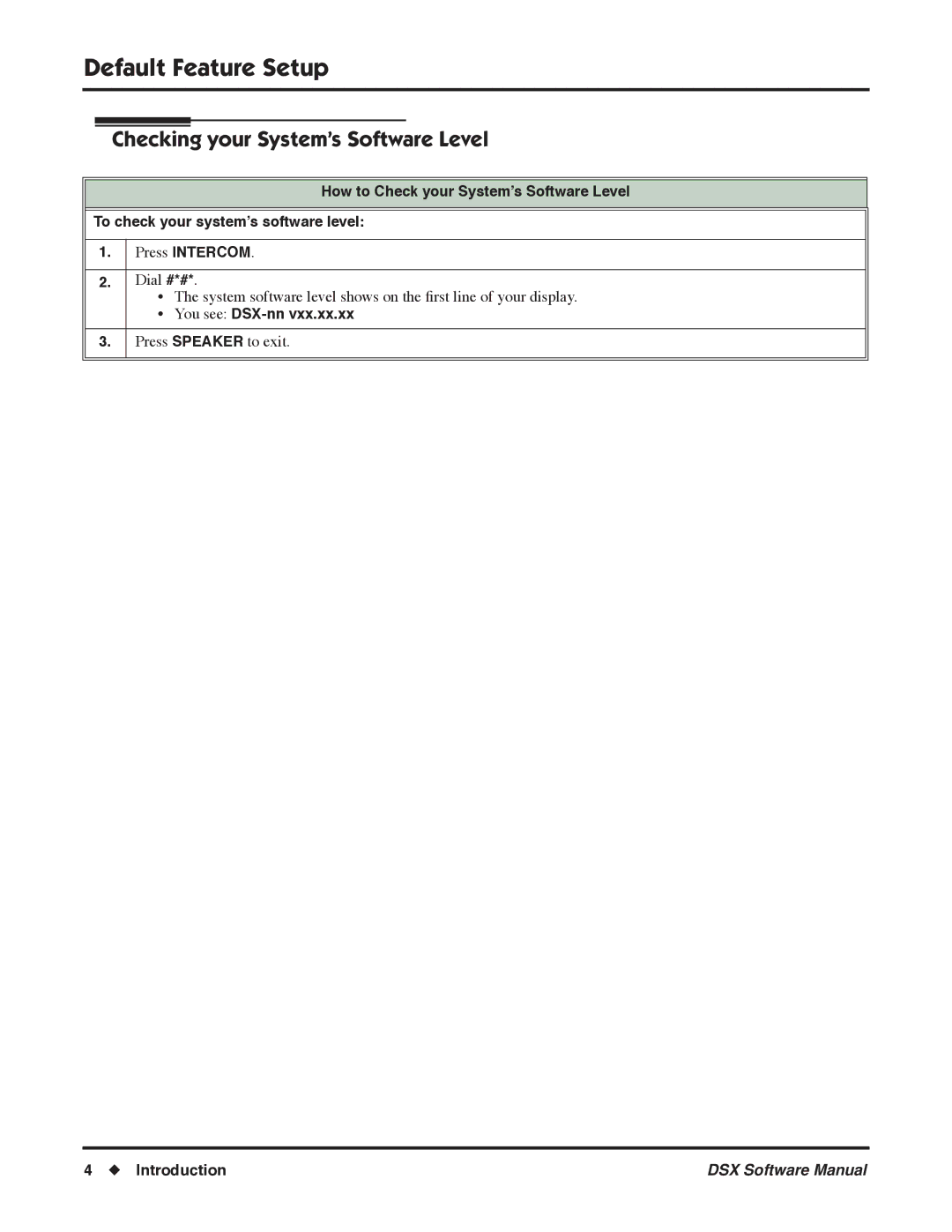 NEC N 1093100, P software manual Checking your System’s Software Level, You see DSX-nn 