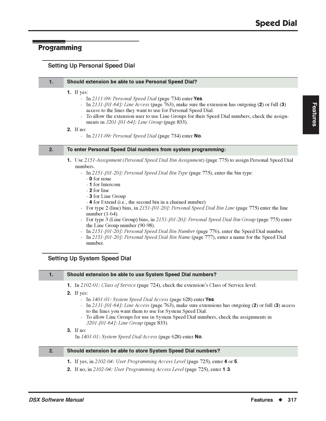 NEC Setting Up Personal Speed Dial, Setting Up System Speed Dial, Should extension be able to use Personal Speed Dial? 