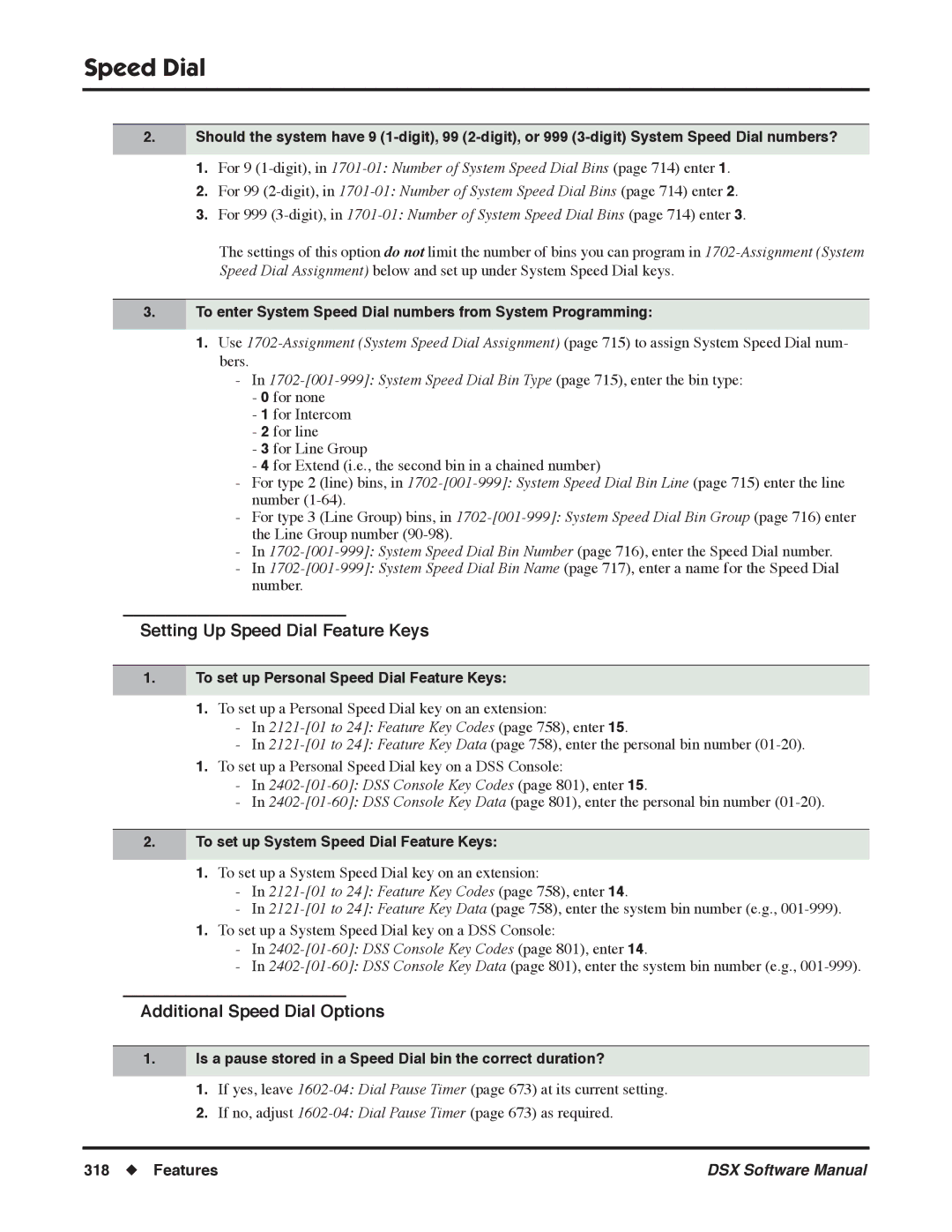 NEC N 1093100, P software manual Setting Up Speed Dial Feature Keys, Additional Speed Dial Options 