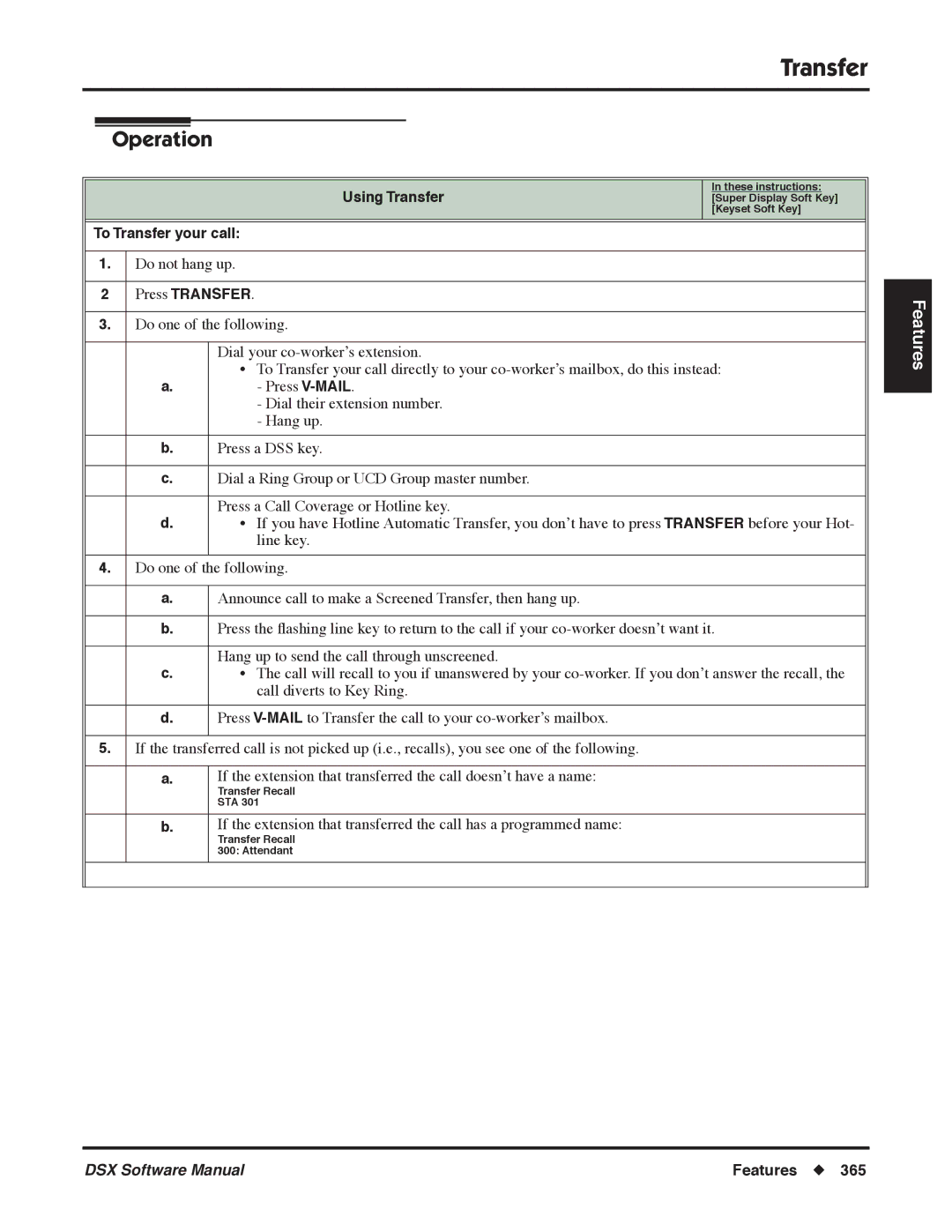 NEC P, N 1093100 software manual Transfer 