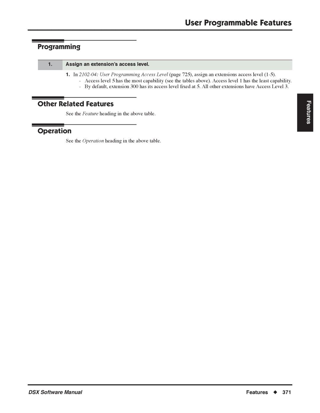 NEC P, N 1093100 software manual Assign an extension’s access level 