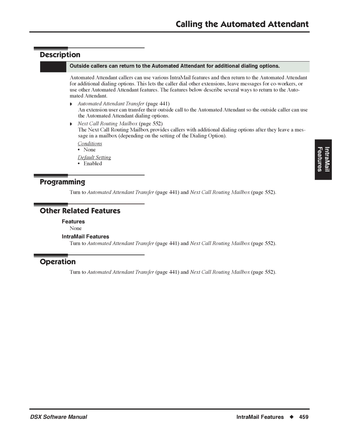 NEC P, N 1093100 software manual Calling the Automated Attendant, Automated Attendant Transfer 