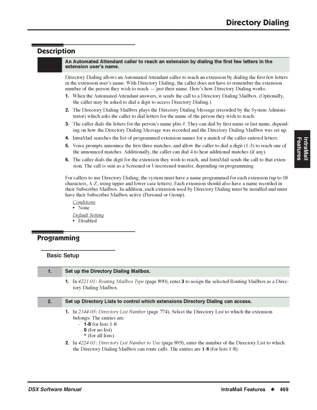 NEC P, N 1093100 software manual Set up the Directory Dialing Mailbox 