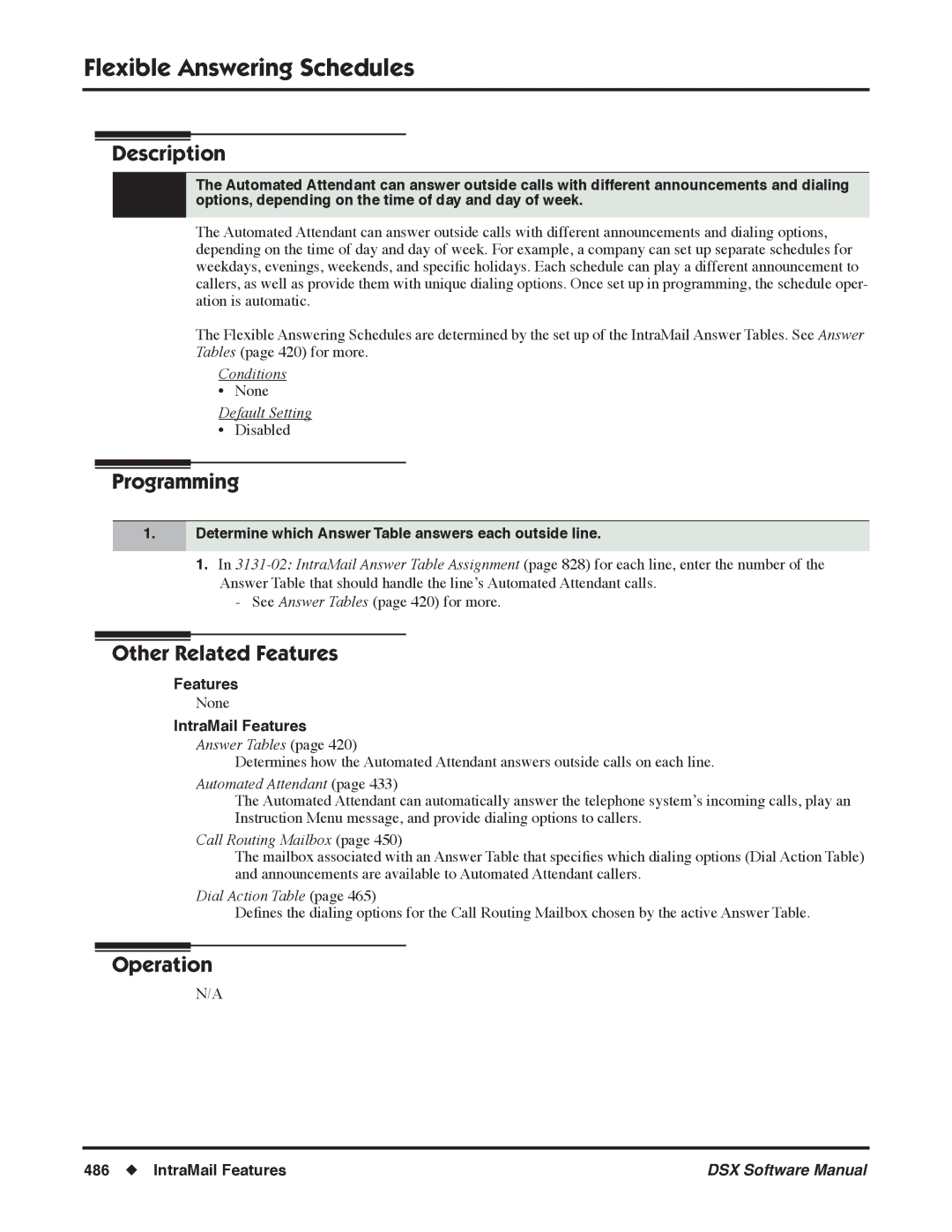 NEC N 1093100, P software manual Flexible Answering Schedules, Determine which Answer Table answers each outside line 