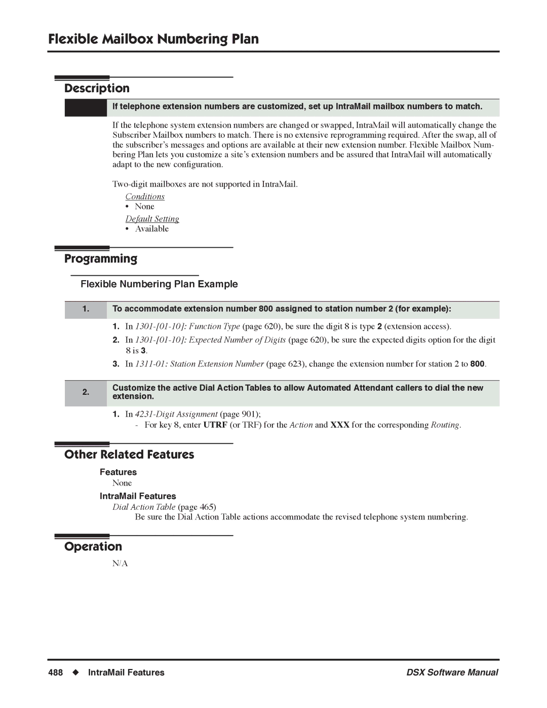 NEC N 1093100 software manual Flexible Mailbox Numbering Plan, Flexible Numbering Plan Example, Digit Assignment 