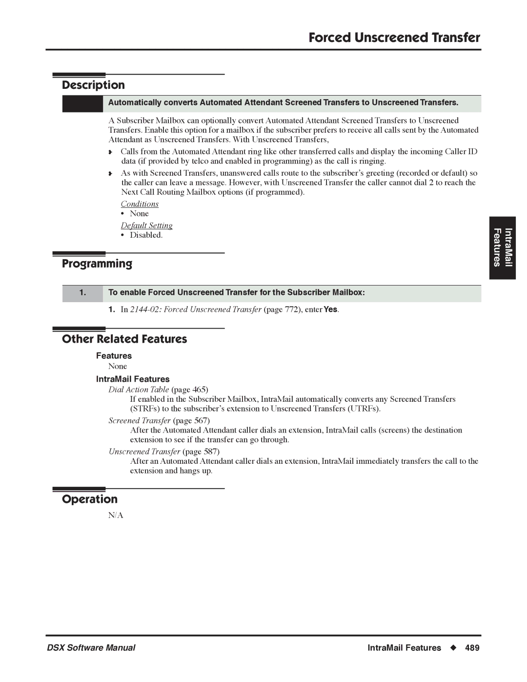 NEC P, N 1093100 software manual Forced Unscreened Transfer, Screened Transfer 