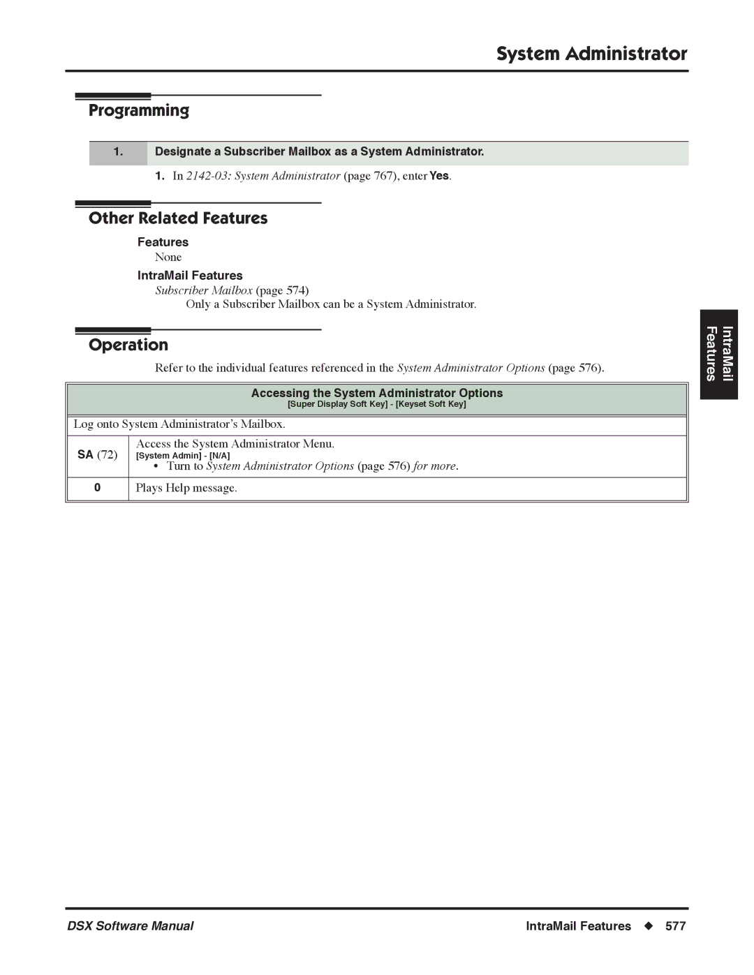 NEC P, N 1093100 Accessing the System Administrator Options, Turn to System Administrator Options page 576 for more 