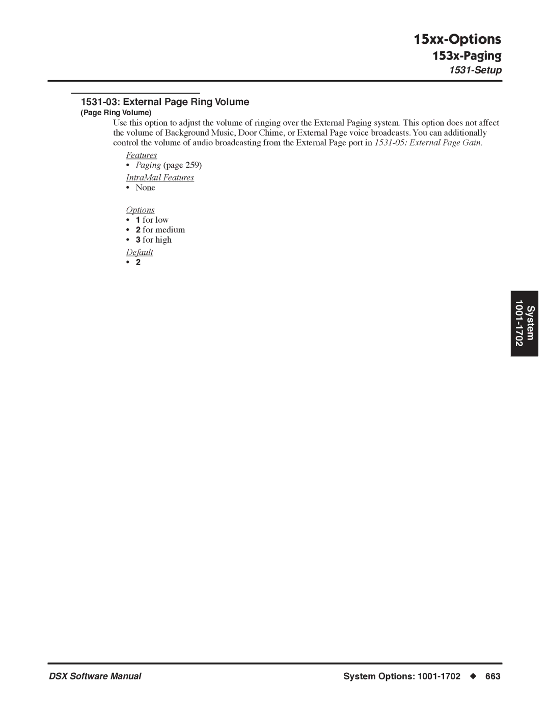 NEC N 1093100 software manual External Page Ring Volume 