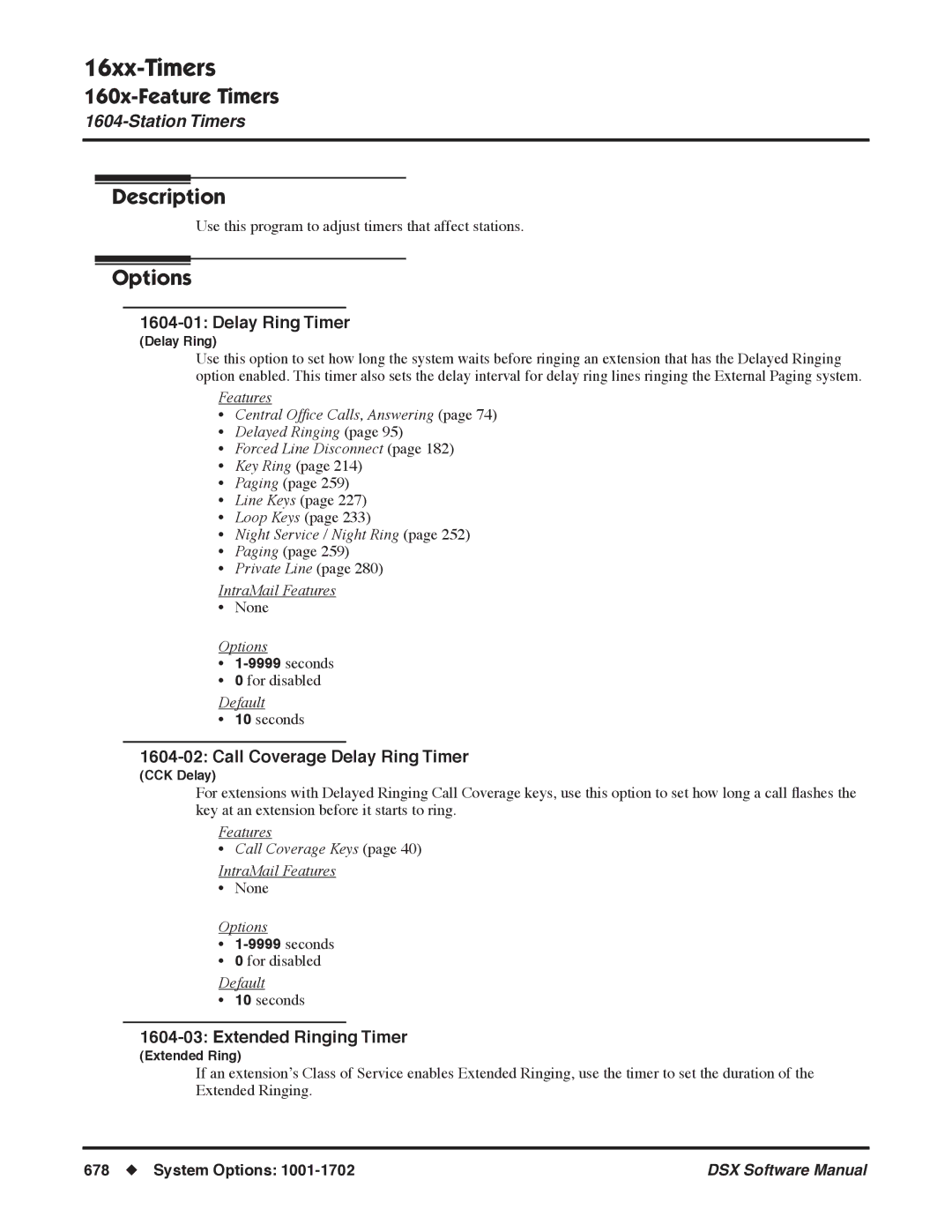 NEC N 1093100, P software manual Call Coverage Delay Ring Timer, Extended Ringing Timer 