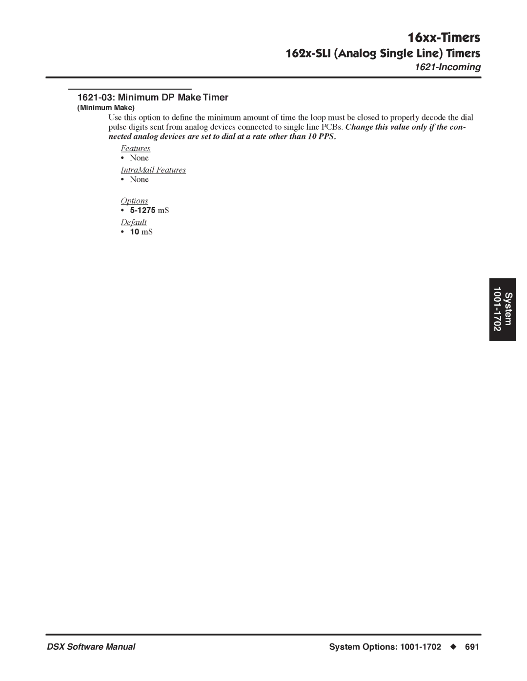 NEC N 1093100 software manual Minimum DP Make Timer 