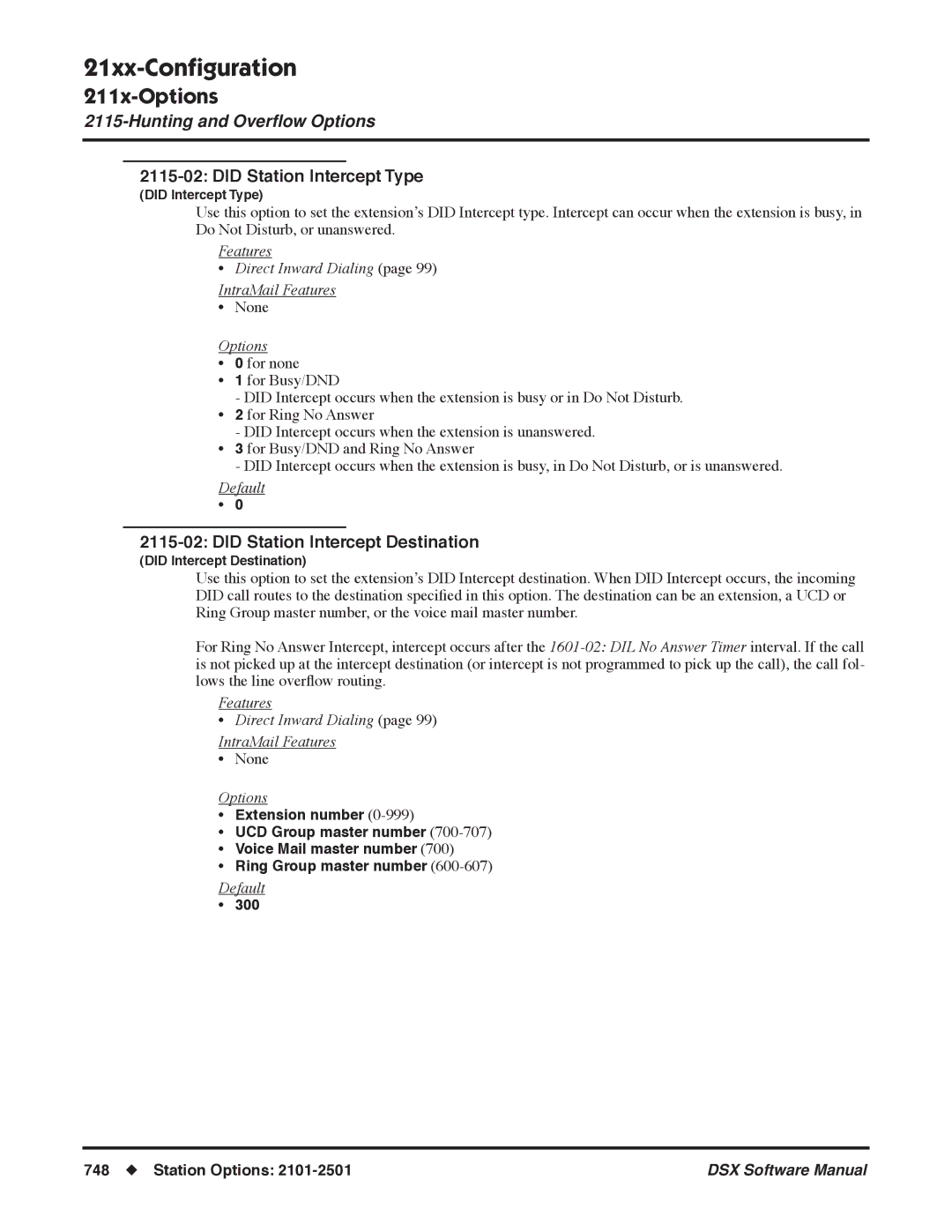 NEC N 1093100, P software manual Did Station Intercept Type, Did Station Intercept Destination 