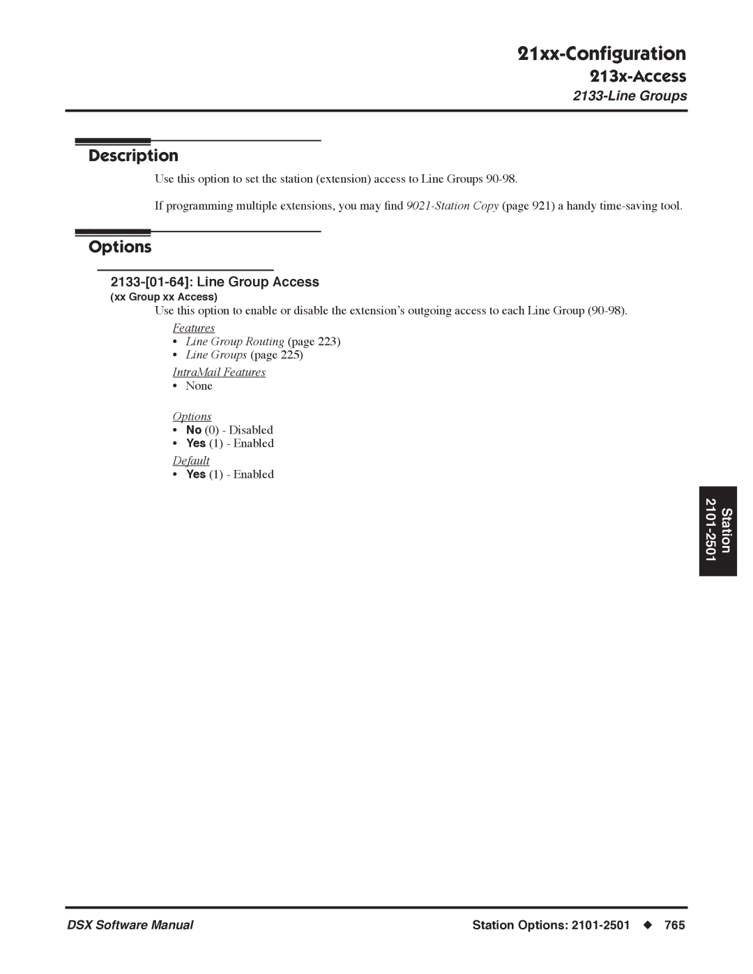 NEC P, N 1093100 software manual Line Group Access, Features Line Group Routing Line Groups IntraMail Features 