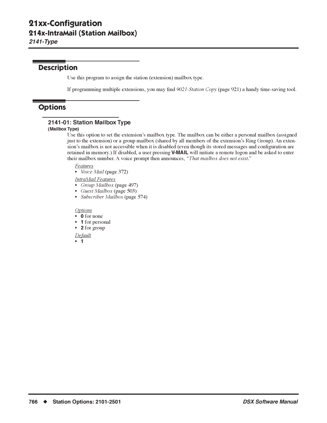 NEC N 1093100, P software manual Station Mailbox Type 