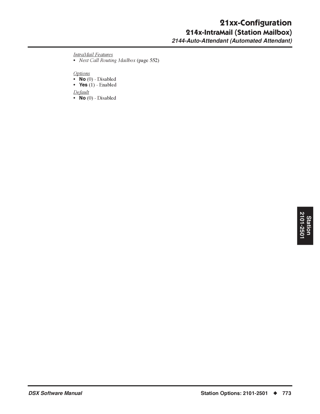 NEC P, N 1093100 software manual IntraMail Features Next Call Routing Mailbox Options 