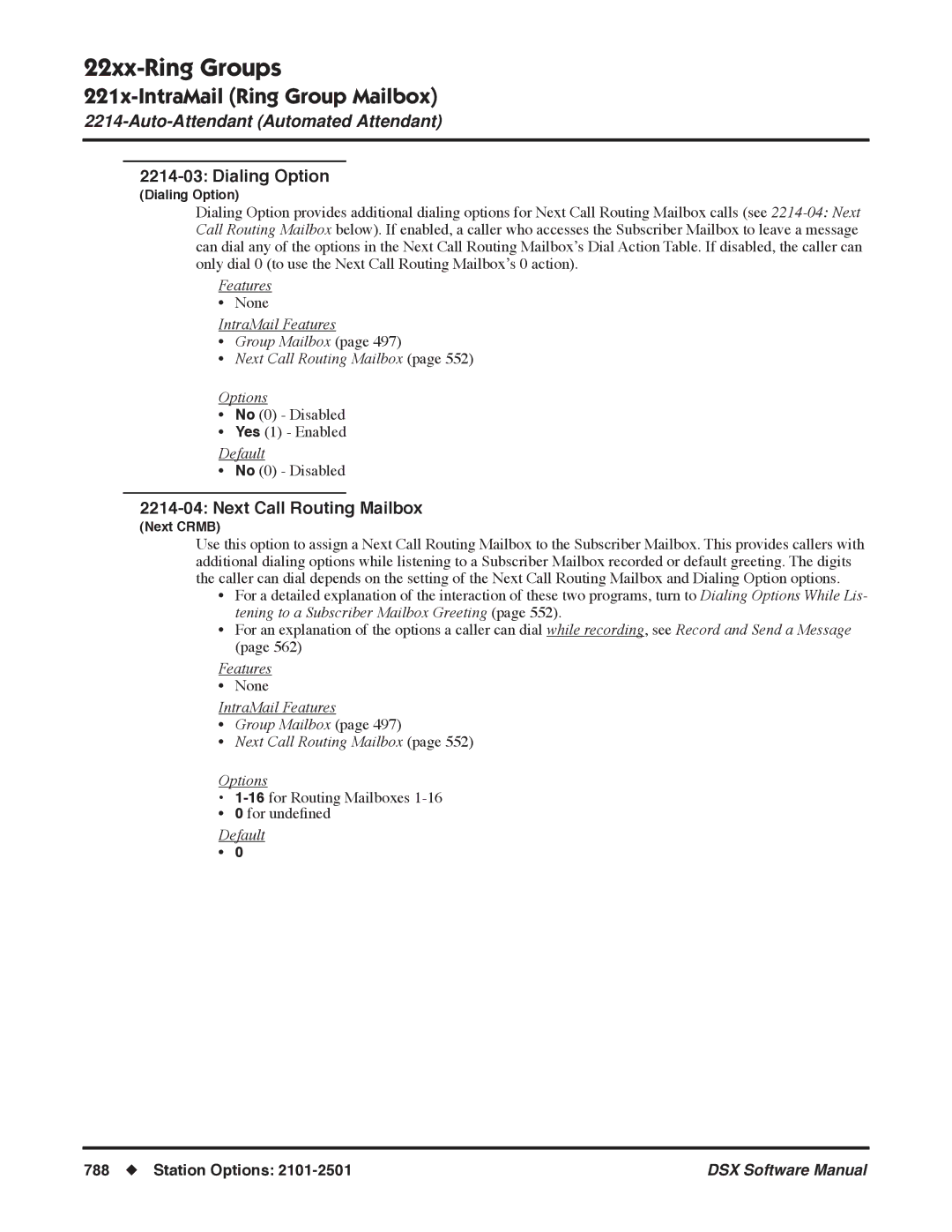 NEC N 1093100, P software manual Dialing Option 