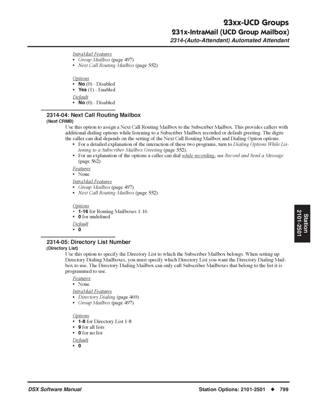 NEC P, N 1093100 software manual Next Call Routing Mailbox 