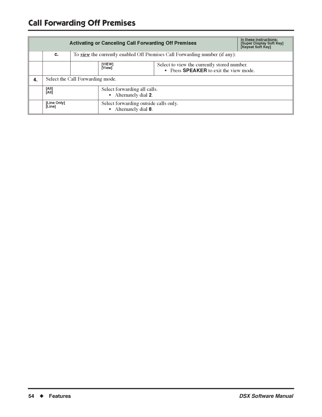 NEC N 1093100, P software manual Select to view the currently stored number 