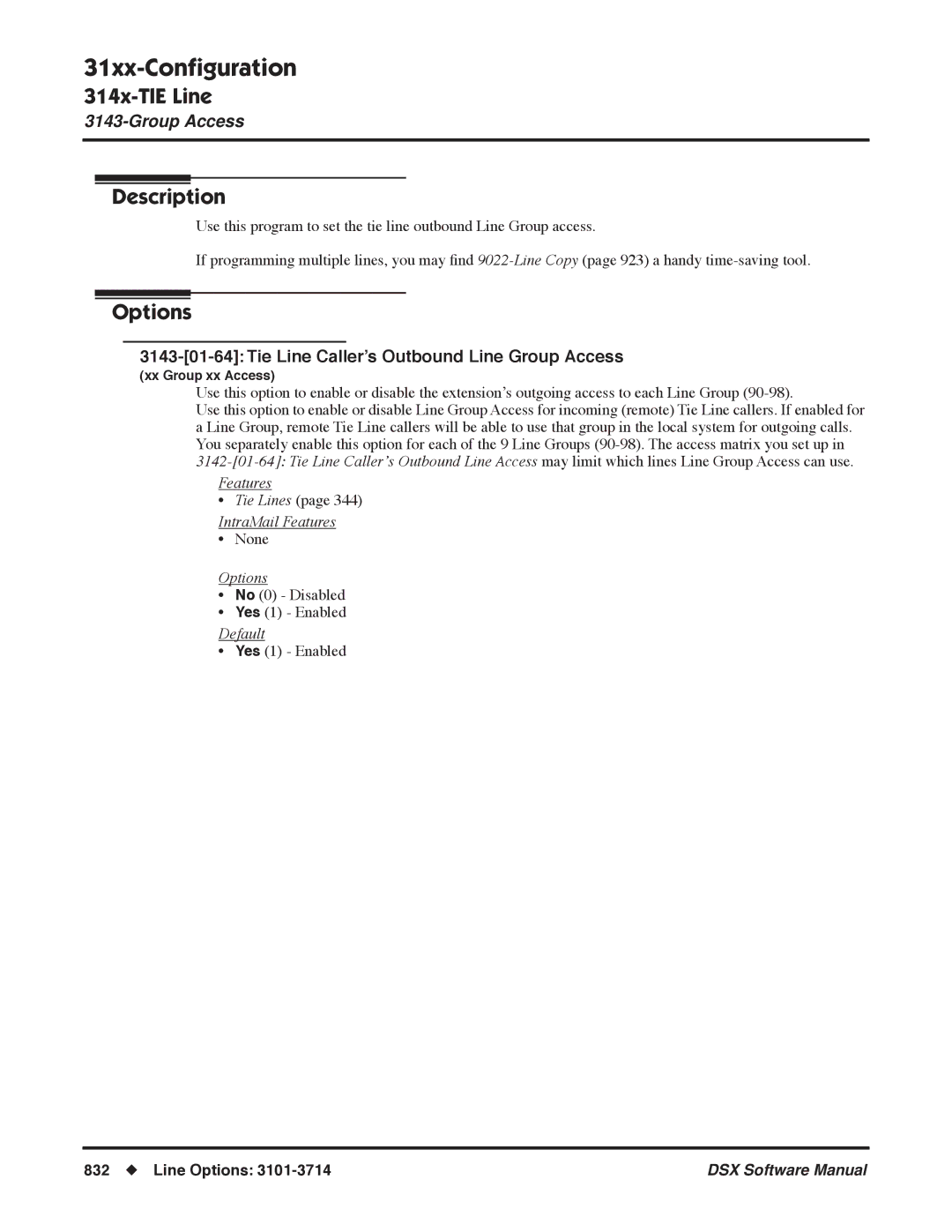 NEC N 1093100, P software manual Tie Line Caller’s Outbound Line Group Access 