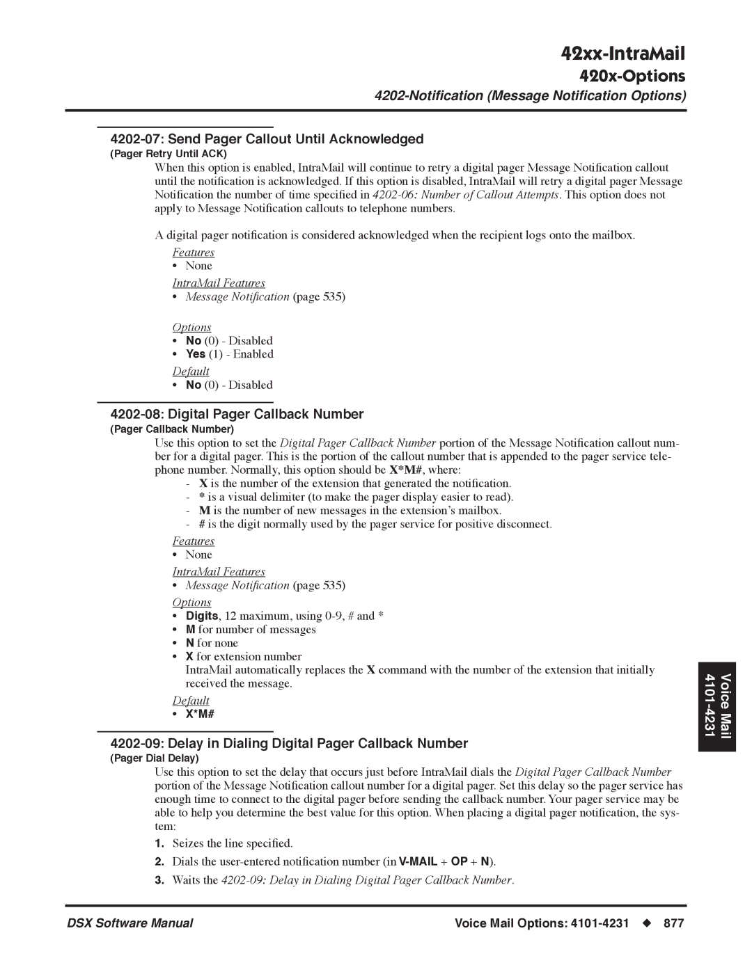 NEC N 1093100 software manual Send Pager Callout Until Acknowledged, Digital Pager Callback Number 