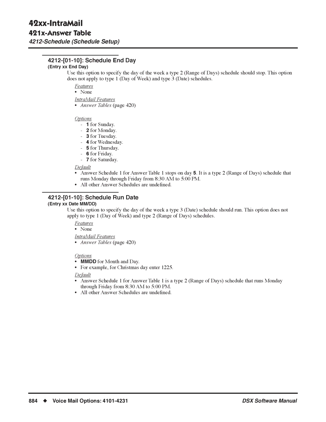 NEC N 1093100, P software manual Schedule End Day, Schedule Run Date 