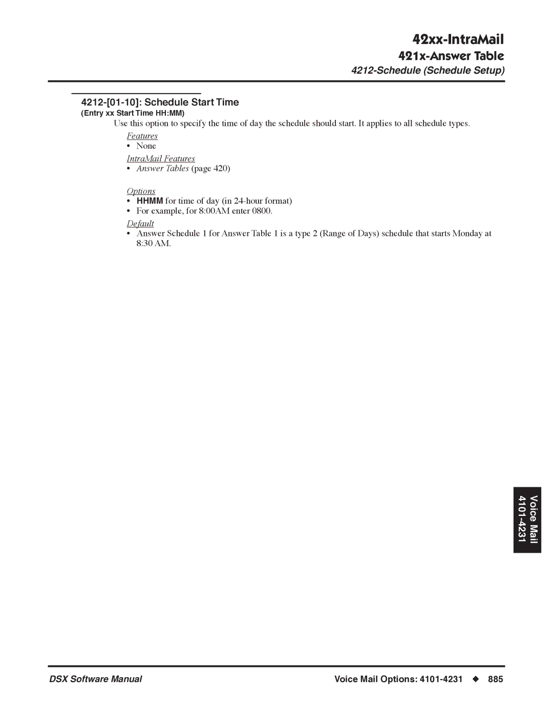 NEC P, N 1093100 software manual Schedule Start Time 