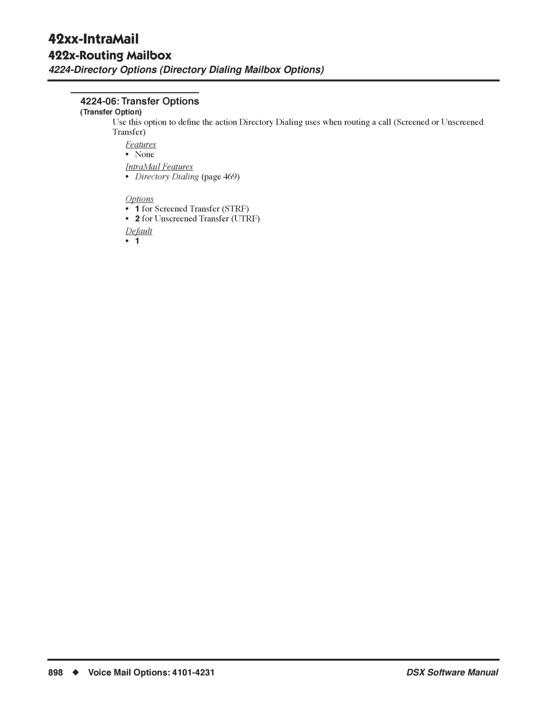 NEC N 1093100, P software manual Transfer Options 