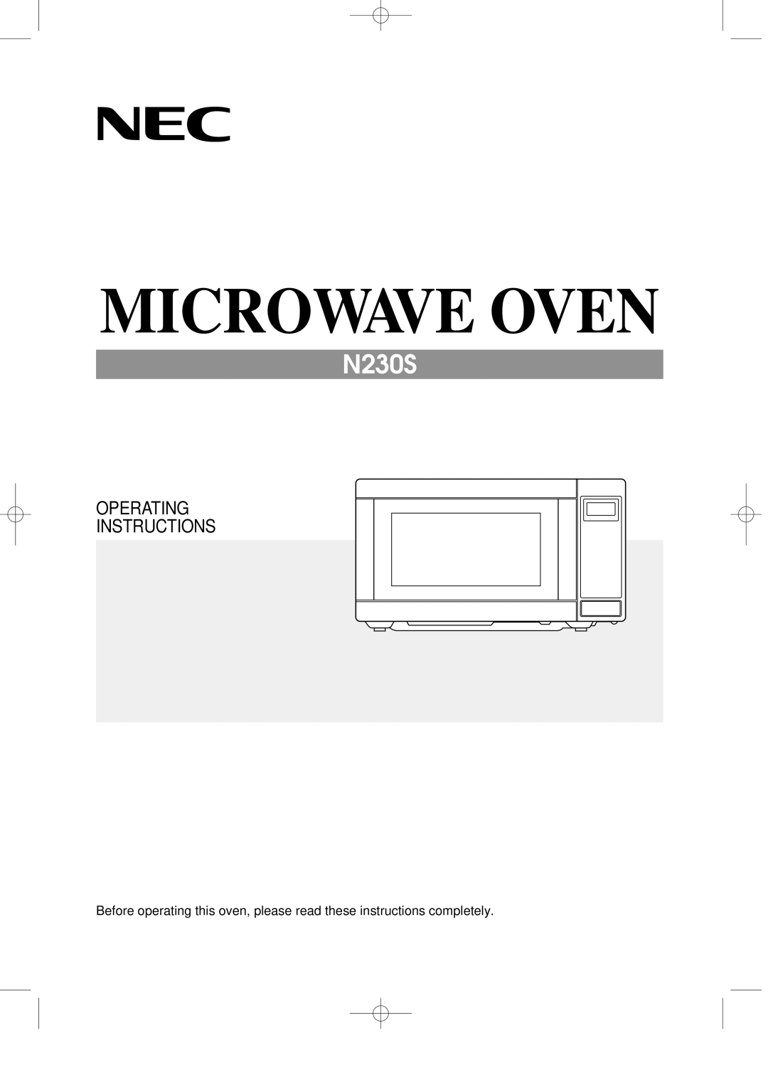 NEC N230S manual Microwave Oven 