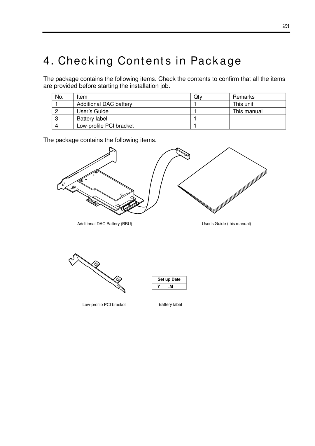 NEC N8103-102 manual Checking Contents in Package 