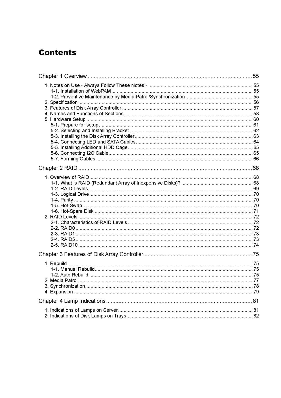 NEC N8103-89 manual Contents 