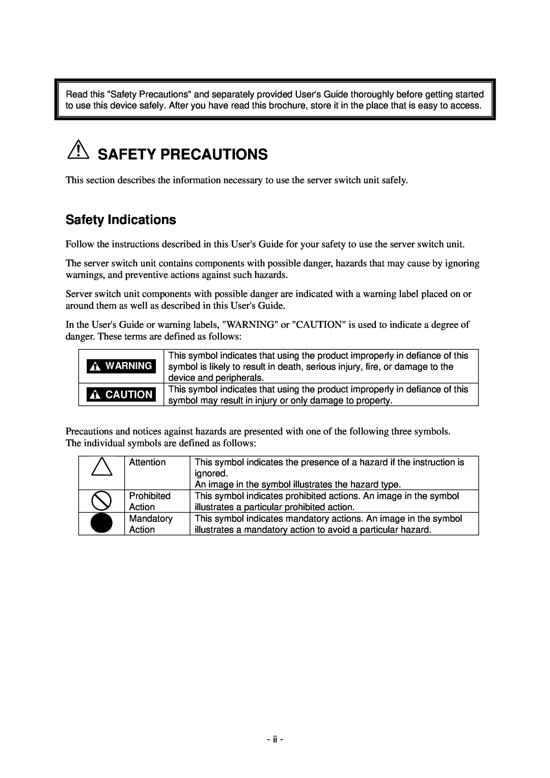 NEC N8191-09 manual Safety Precautions, Safety Indications 