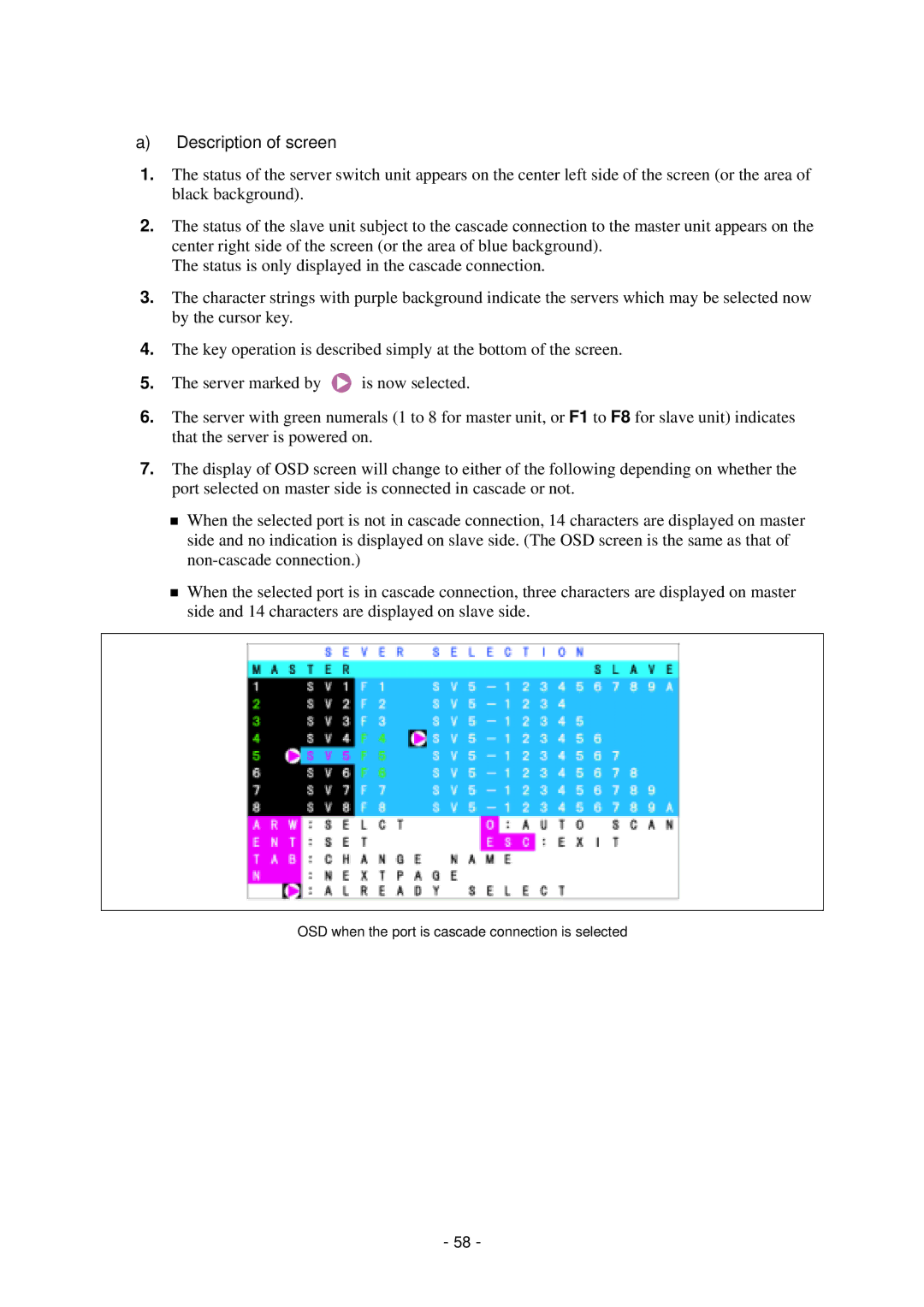 NEC N8191-09 manual Description of screen 