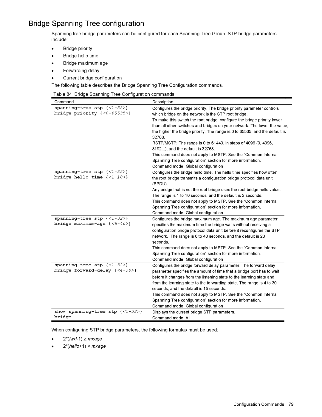 NEC N8406-022 manual Bridge Spanning Tree configuration 