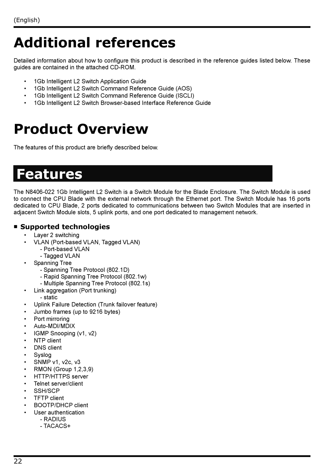 NEC N8406-022 manual Features 