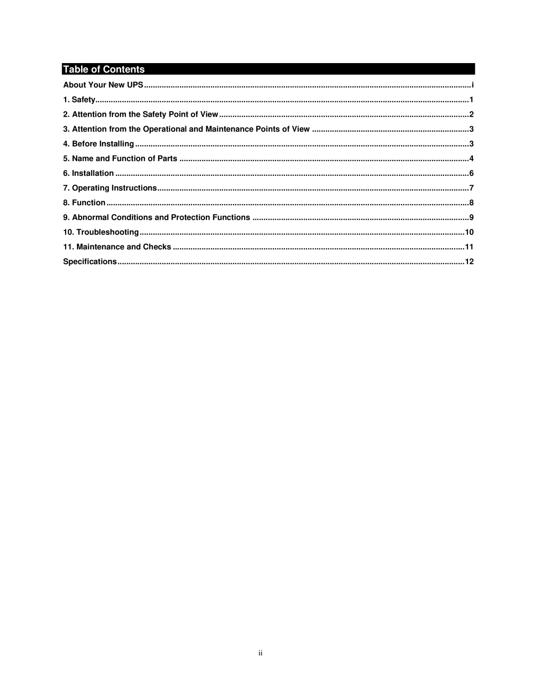 NEC N8580-31 user manual Table of Contents 