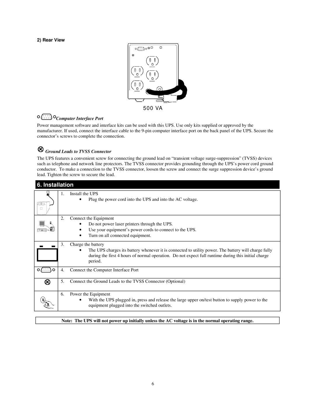 NEC N8580-31 user manual Installation, Rear View 