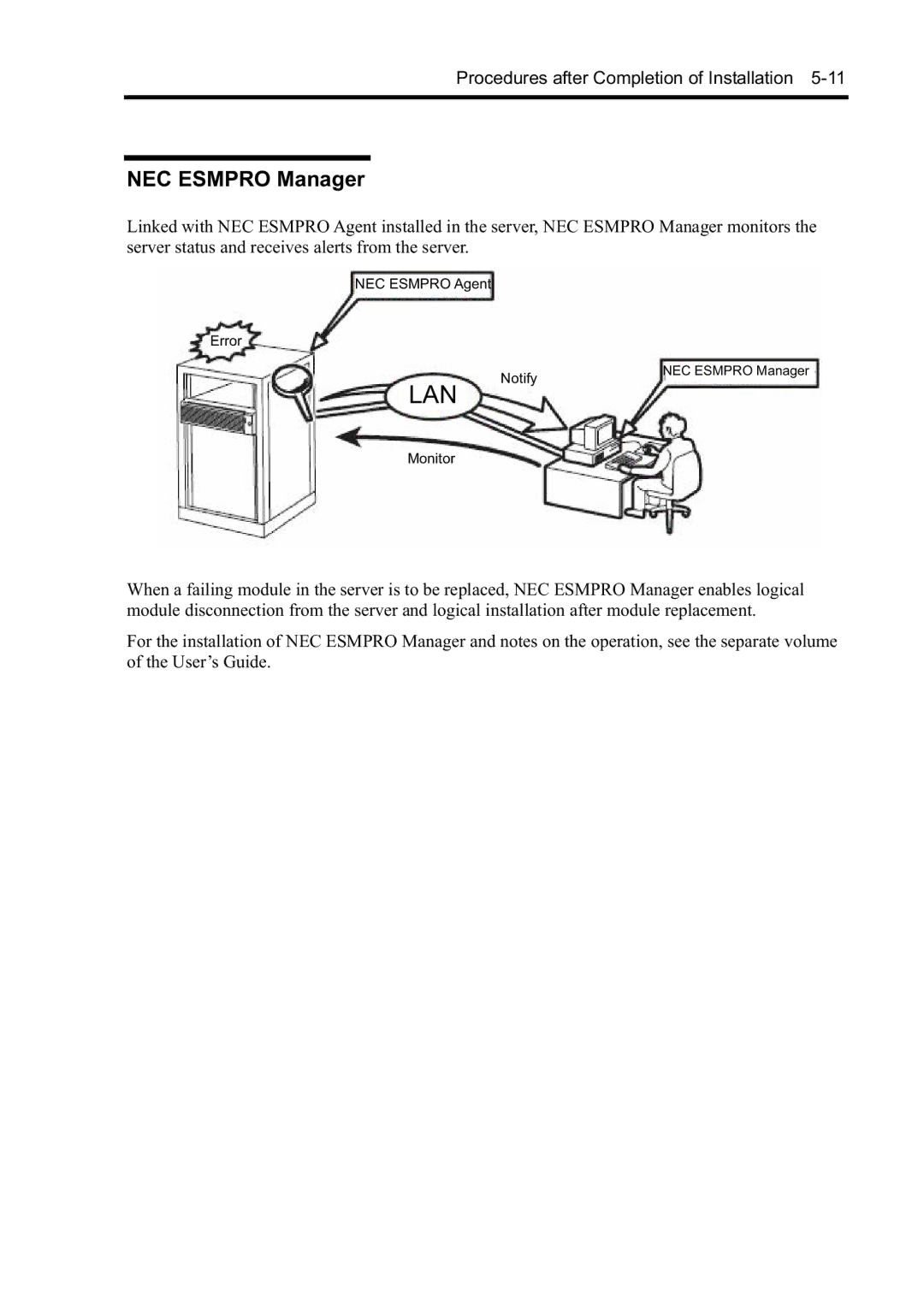 NEC N8800-096F, N8800-097F, N8800-099F, N8800-098F manual Lan, NEC Esmpro Manager 