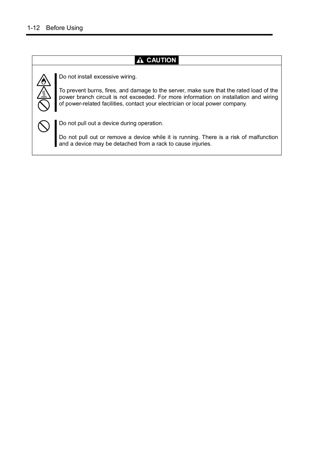 NEC N8800-098F, N8800-097F, N8800-099F, N8800-096F manual Do not install excessive wiring 