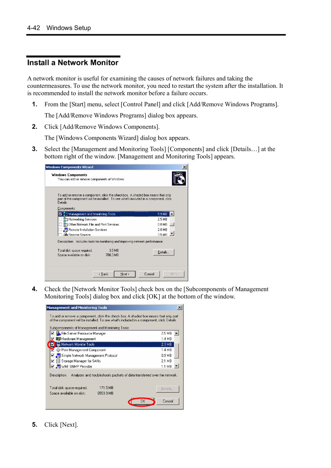 NEC N8800-098F, N8800-097F, N8800-099F, N8800-096F manual Install a Network Monitor 