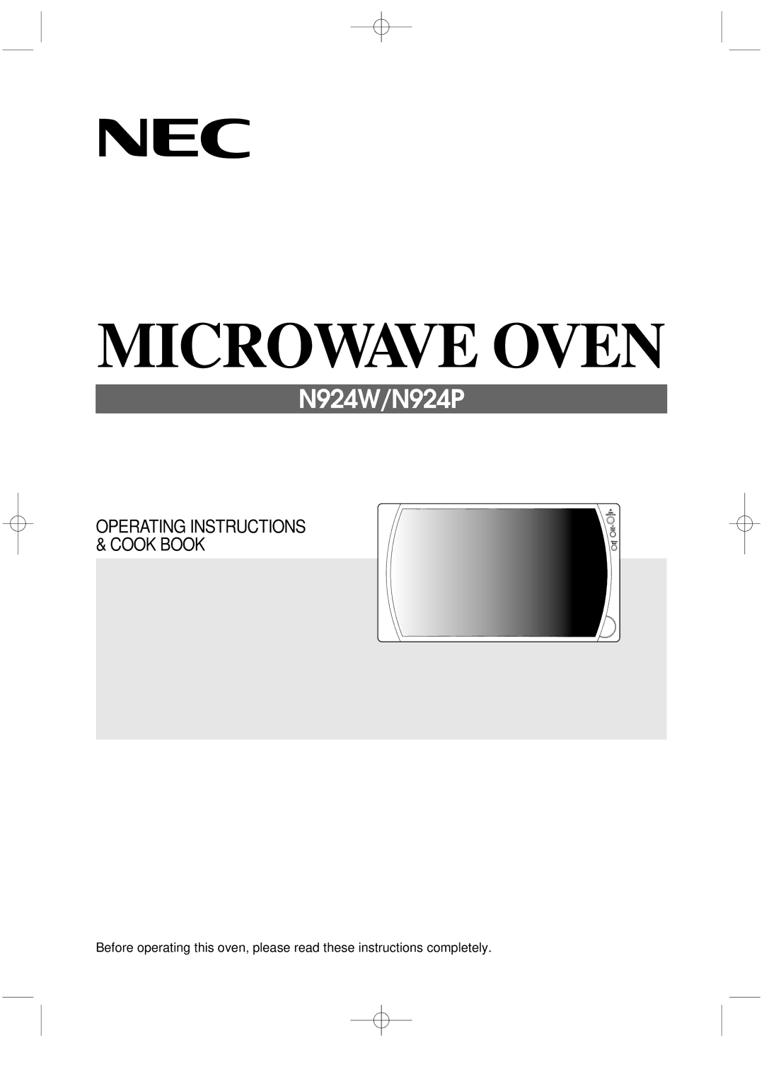 NEC N924P, N924W manual Microwave Oven 