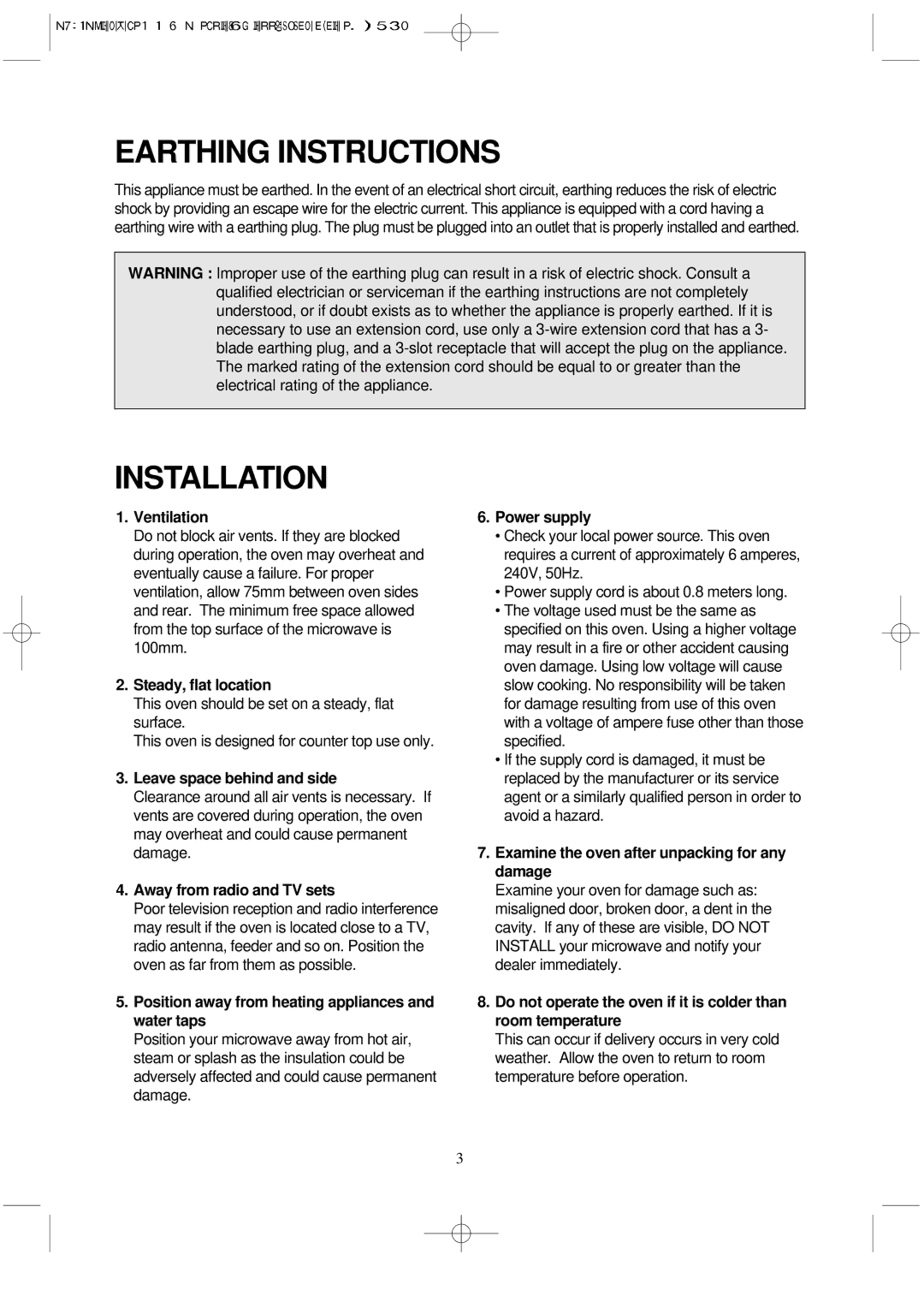 NEC N924W, N924P manual Earthing Instructions, Installation 