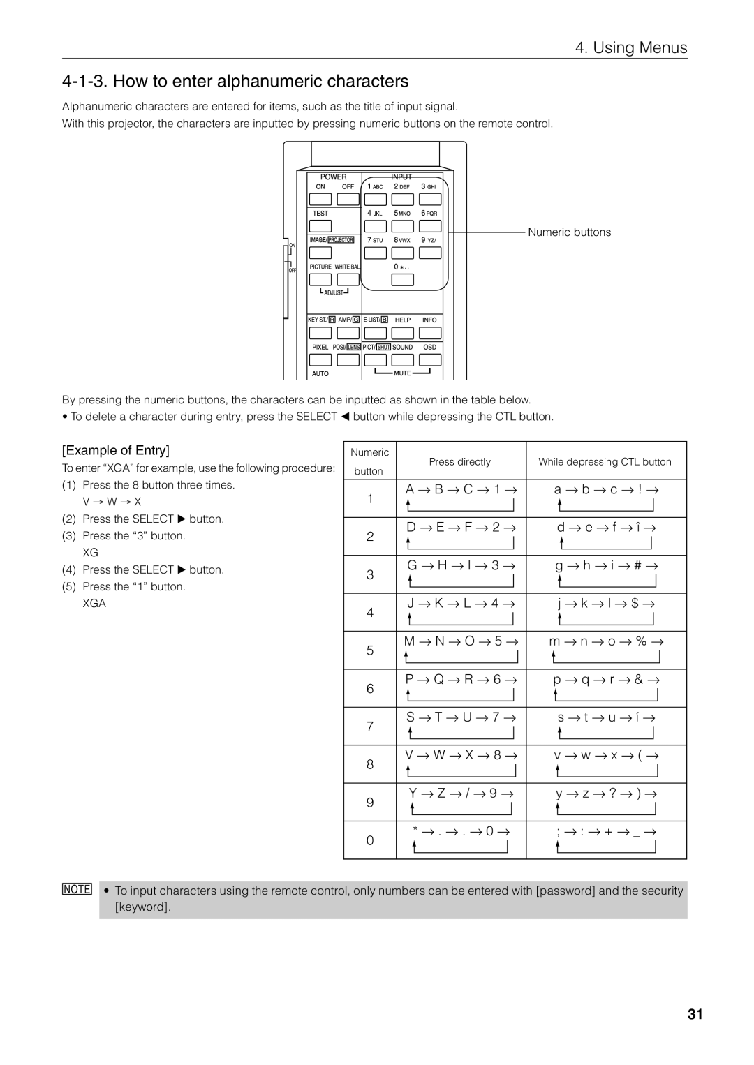 NEC NC1600C user manual How to enter alphanumeric characters, Example of Entry 