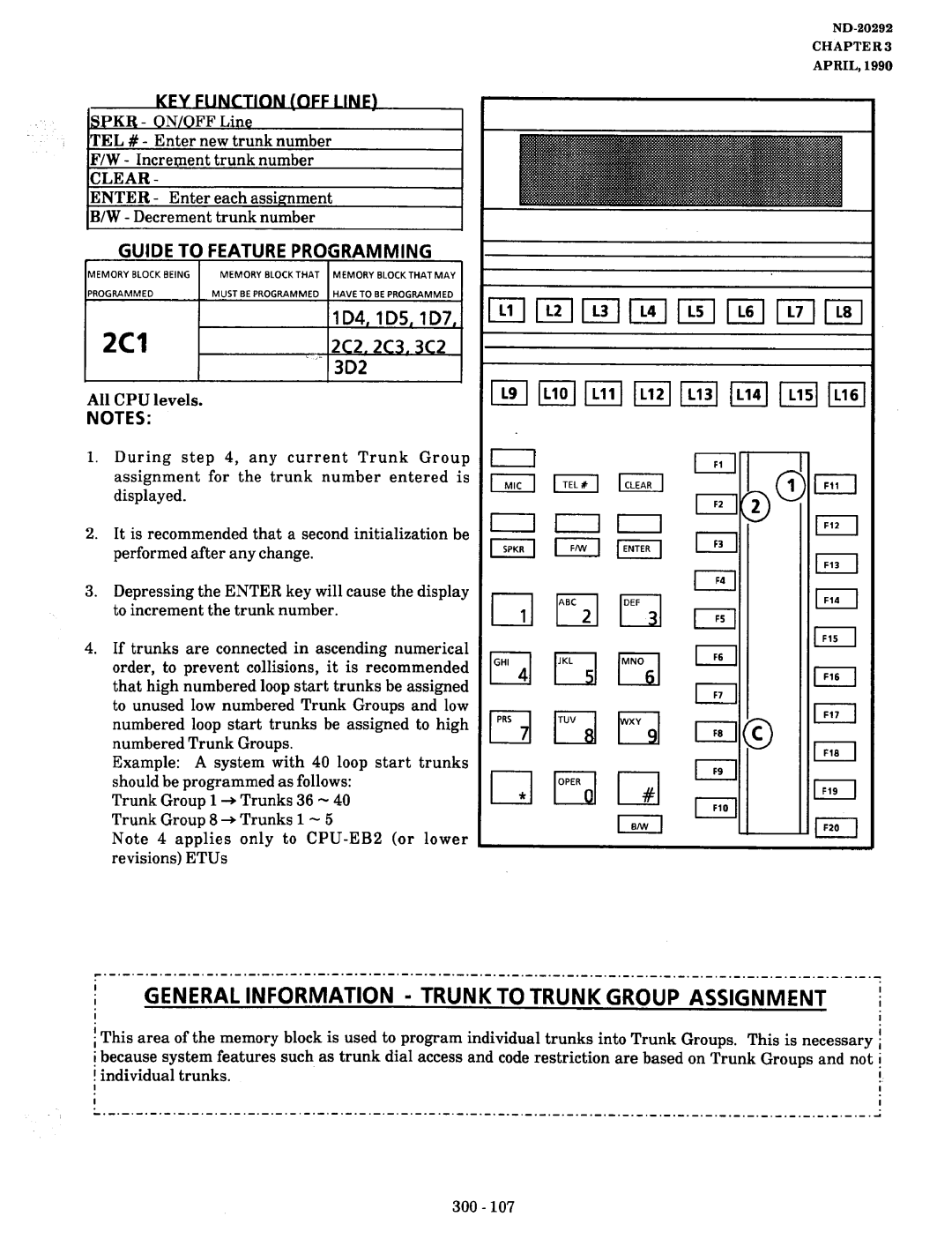 NEC nd-20292 manual 2c1, General Information Trunk to Trunk, Group Assignment 