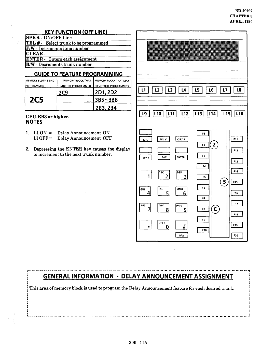 NEC nd-20292 manual 2C5, General Information Delay Announcement Assignment, 3B5-3B8, 2c9 