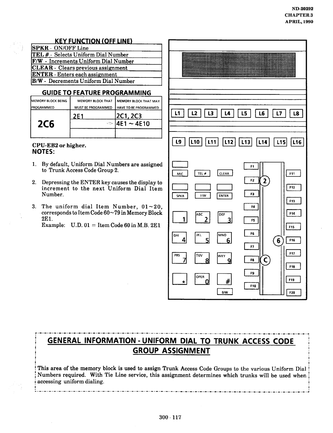 NEC nd-20292 manual General Information Uniform Dial to Trunk Access Code, Group Assignment 