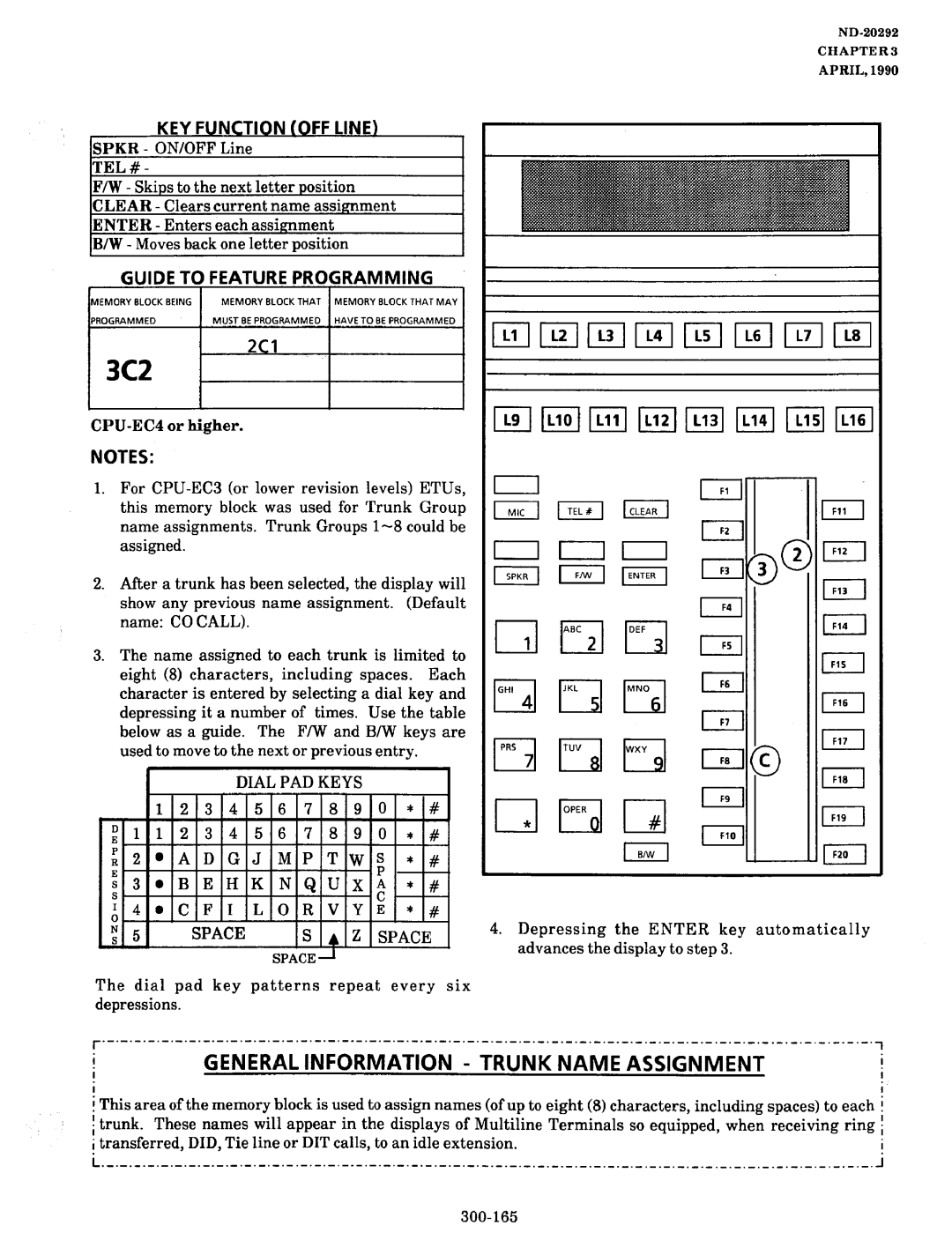 NEC nd-20292 manual 3C2, General Information Trunk Name Assignment 