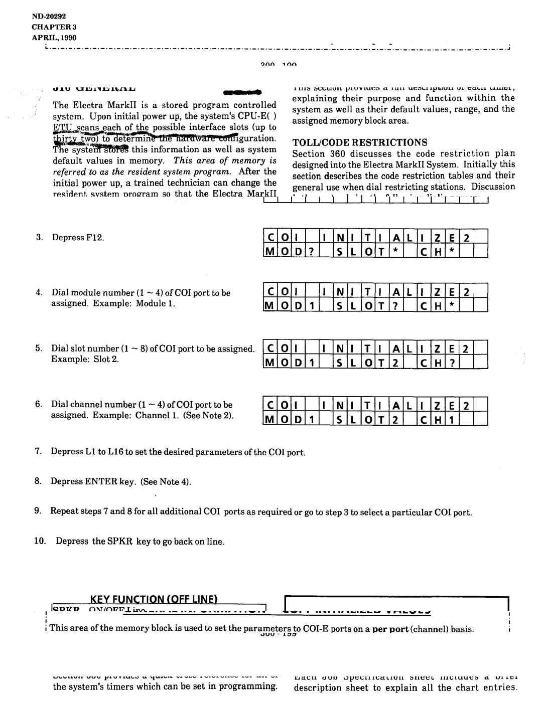 NEC nd-20292 manual 4B2, COI-II Initialized Values, Card Mode, MOD1 SLOT? ALI, MOD1 CH? COI ALI 