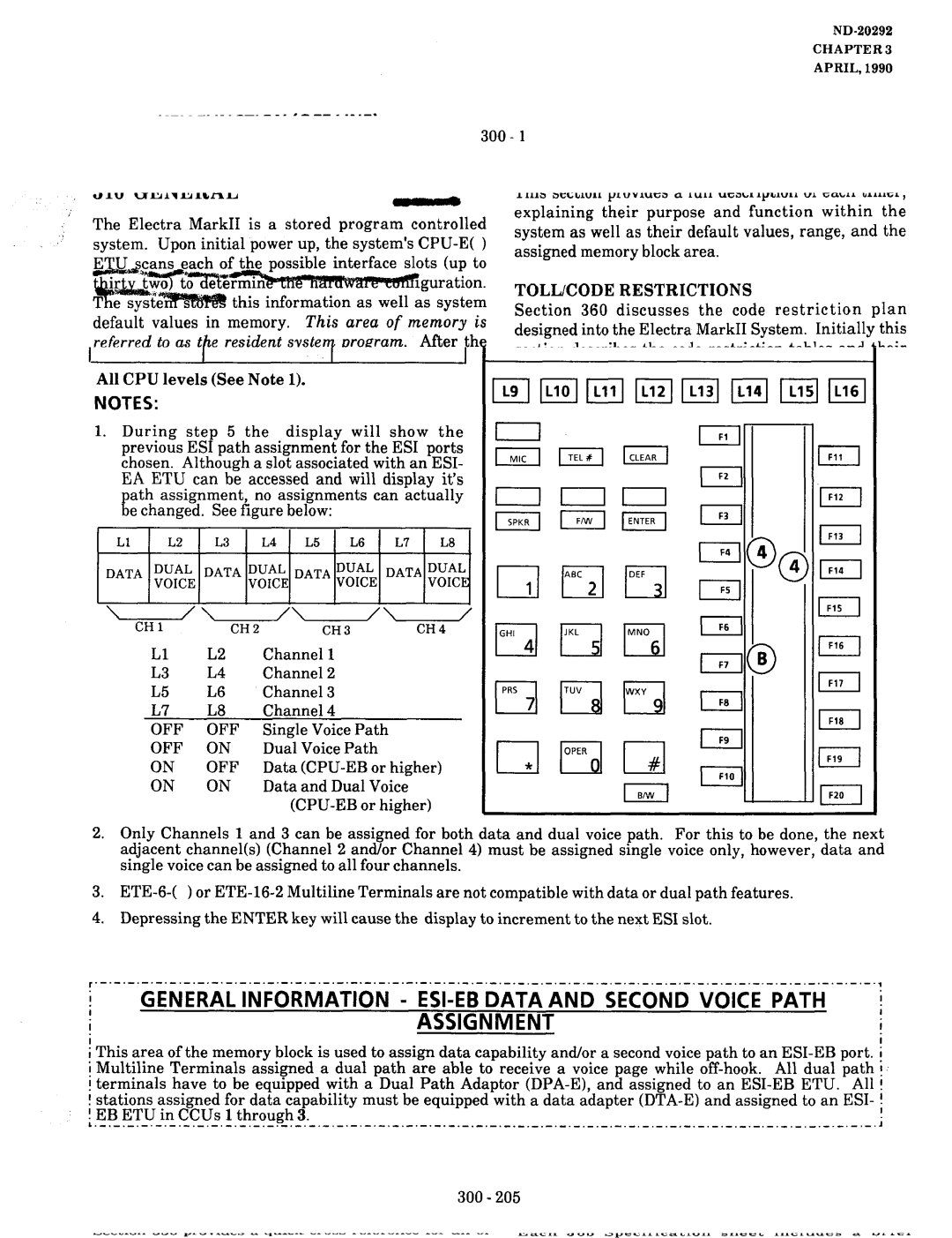 NEC nd-20292 manual All CPU levels See Note, With Data Adapter DTA-El Assigned To an 